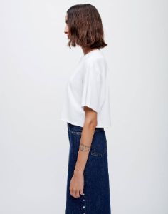 90s Cropped Easy Tee - Optic White sold by Re/Done