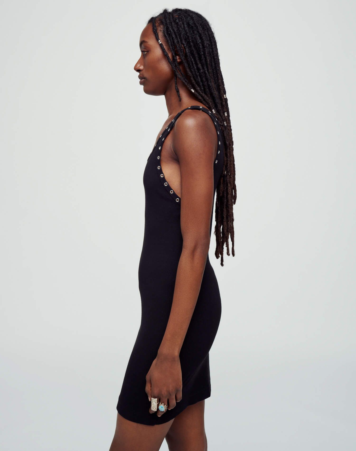 Eyelet Tank Dress - Black sold by Re/Done product image thumbnail 4