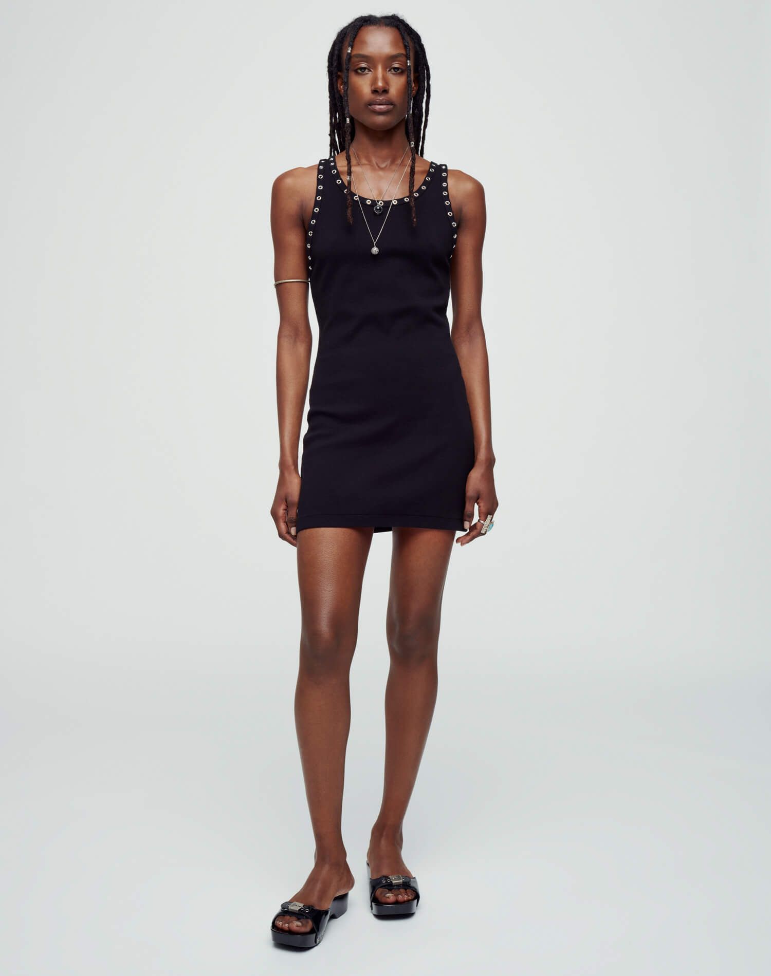 Eyelet Tank Dress - Black sold by Re/Done