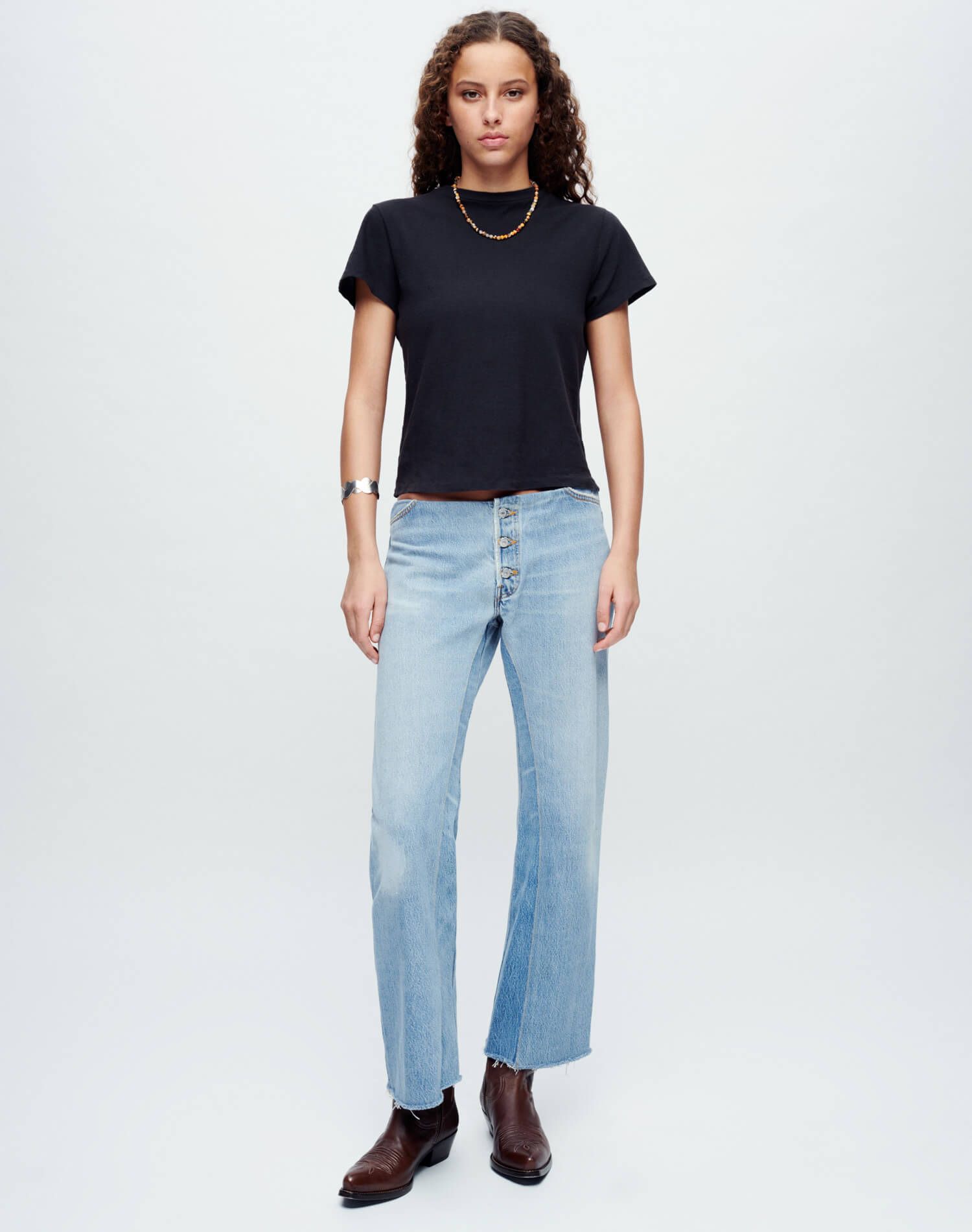 Levi's Button Front Crop Boot - Indigo sold by Re/Done