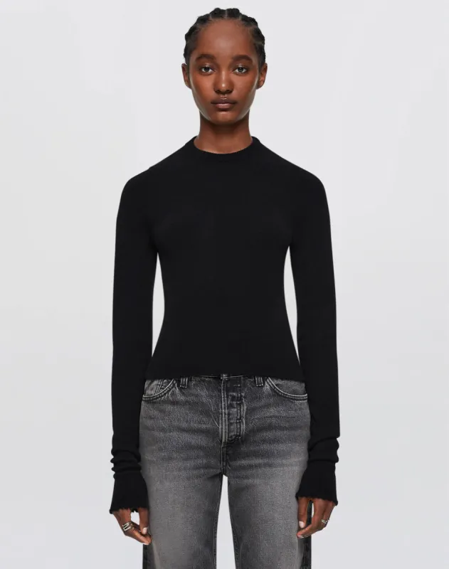 Cashmere Crewneck Pullover - Black sold by Re/Done