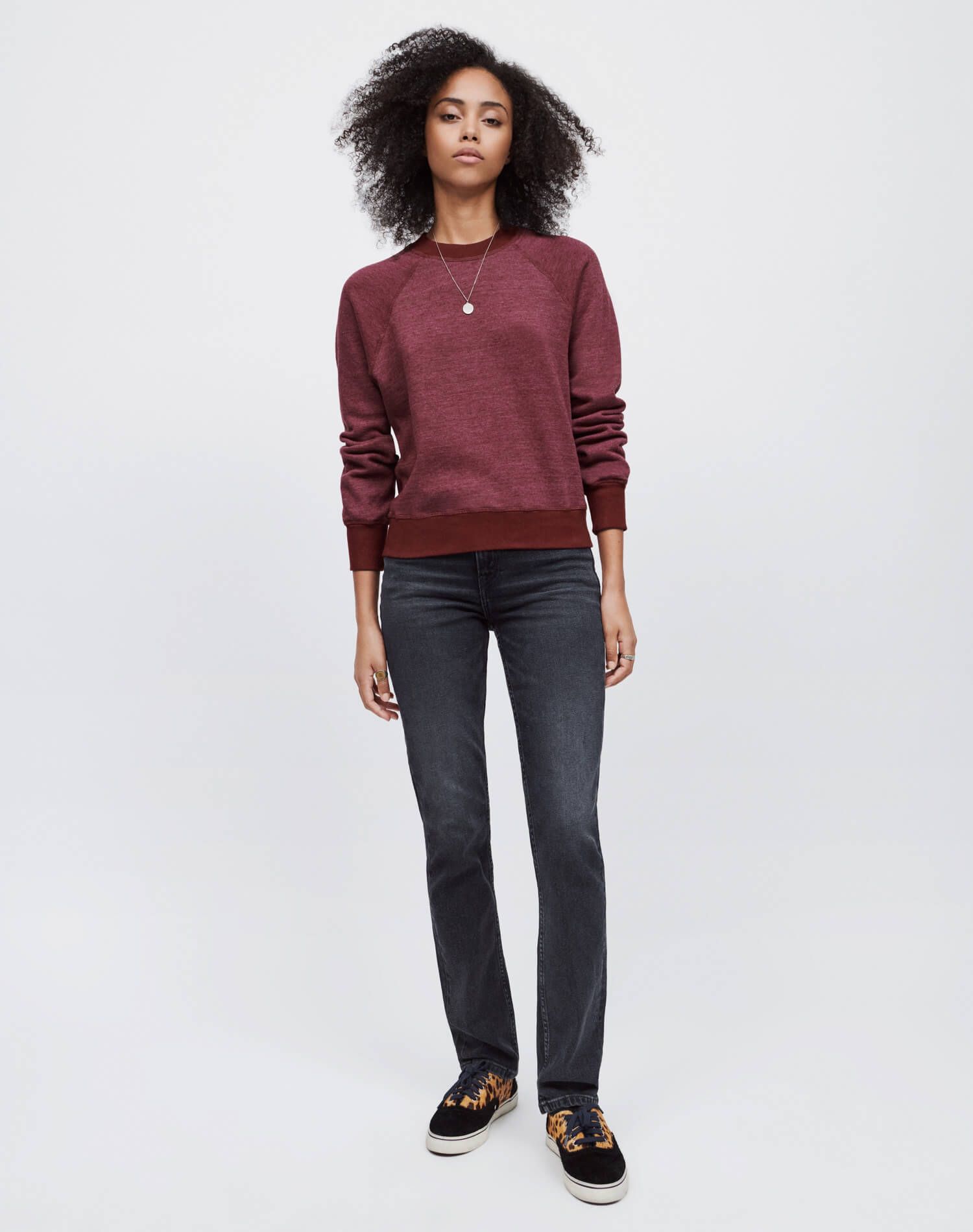 Classic Raglan Crewneck - Heathered Wine sold by Re/Done product image thumbnail 2