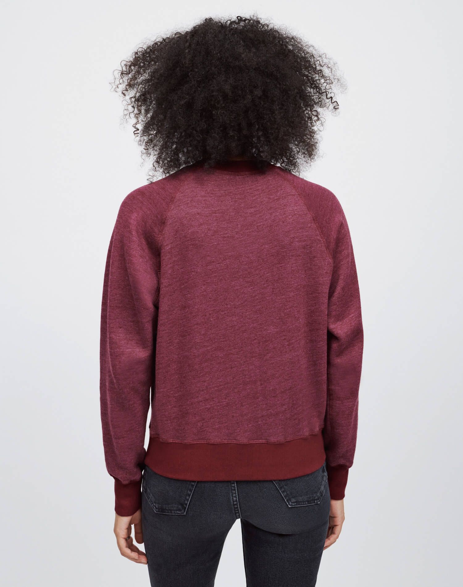 Classic Raglan Crewneck - Heathered Wine sold by Re/Done product image thumbnail 5