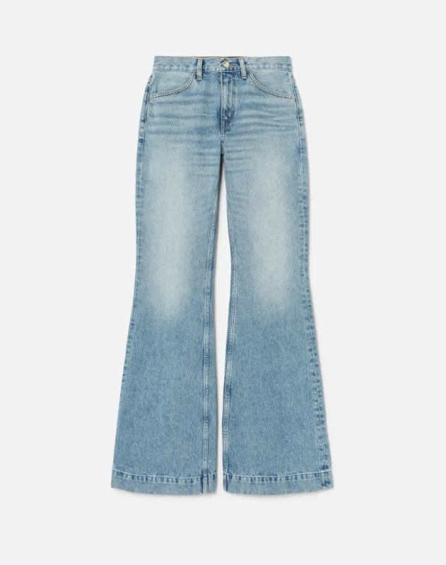 70s Low Rise Bell Bottom - Lake Blue made by Re/Done