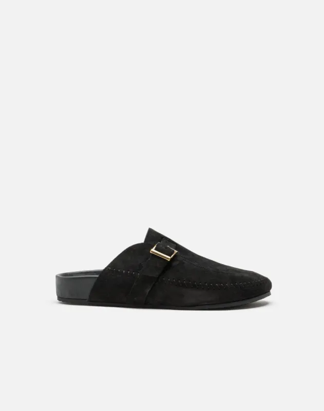 70s Moc Slide - Black Suede sold by Re/Done