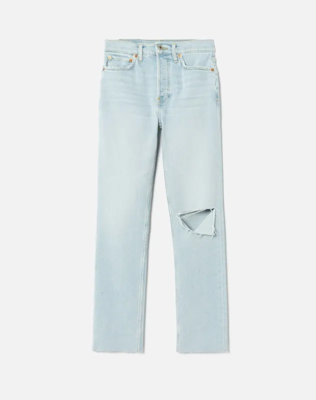 Comfort Stretch Slim Straight - Icy Blue with Holes made by Re/Done