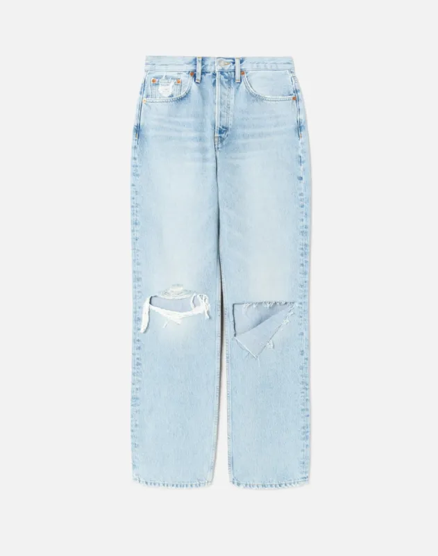 90s Crop Low Slung -  Breezy Indigo With Rips made by Re/Done