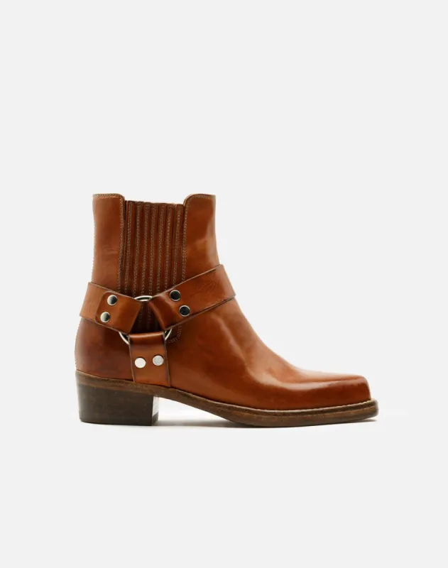 Short Cavalry Boot - Worn Caramel sold by Re/Done