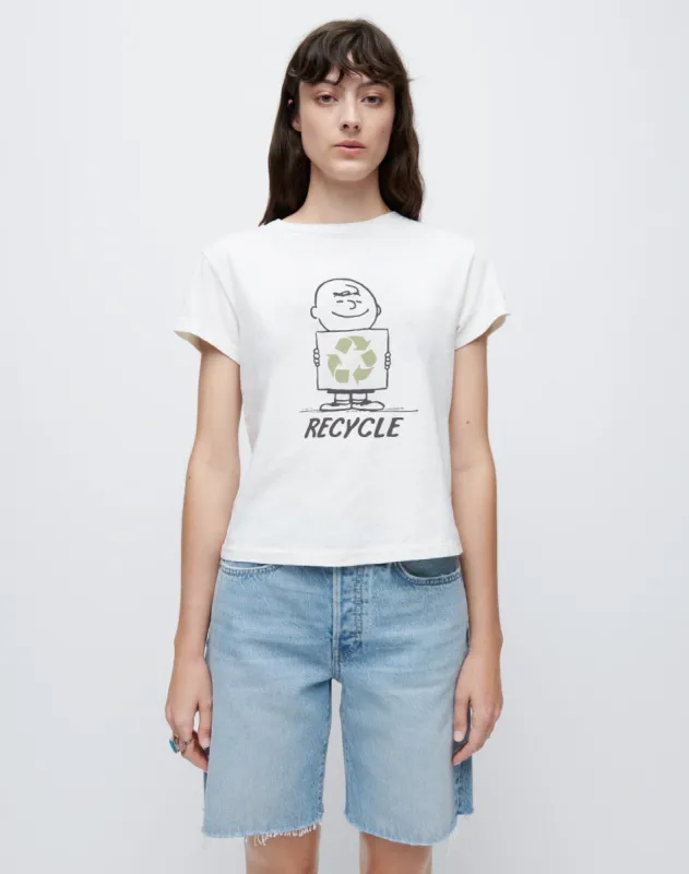 Classic "Peanuts Recycle" Tee - Vintage White sold by Re/Done