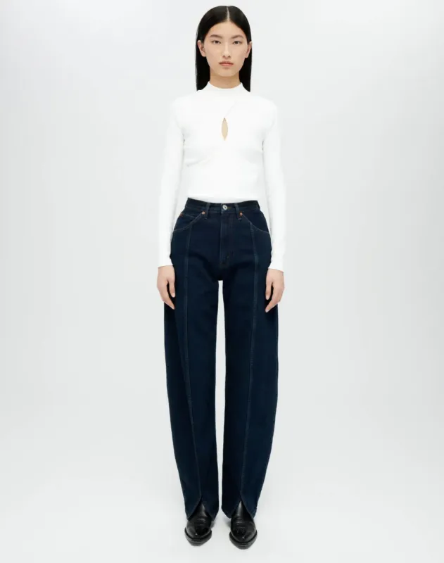 Keyhole Mock Neck Top - Ivory sold by Re/Done