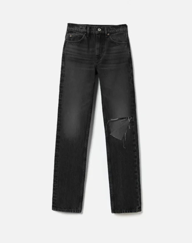 70s Straight - Worn Black with Rips sold by Re/Done