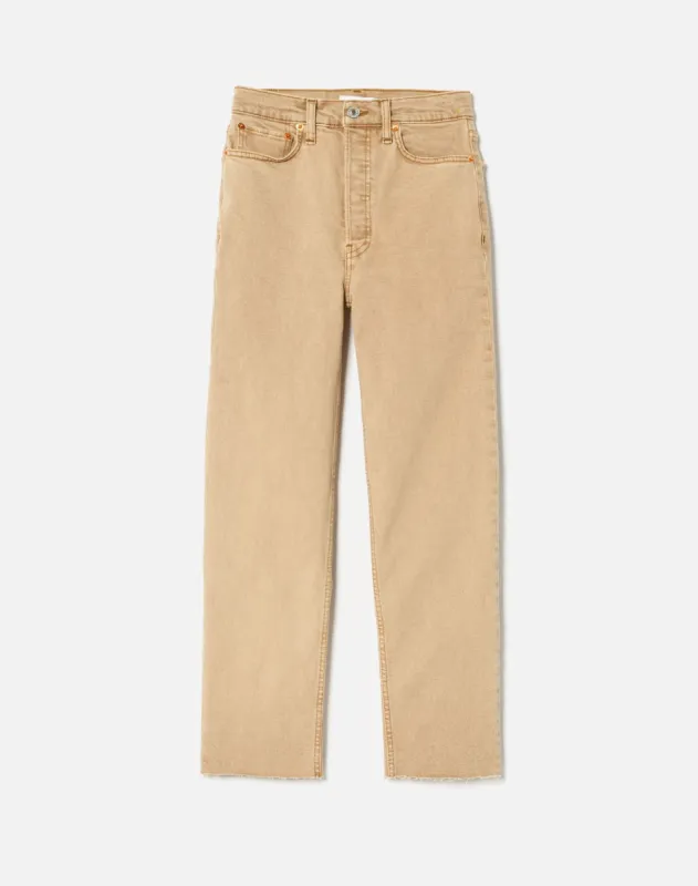 High Rise Stove Pipe - Washed Khaki sold by Re/Done