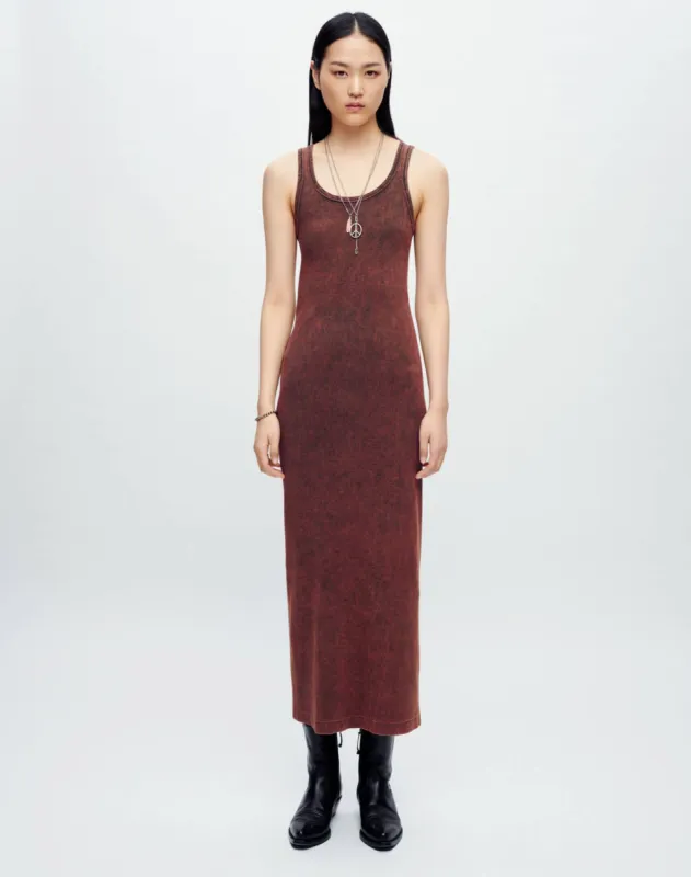 Long Tank Dress - LSD Burgundy sold by Re/Done