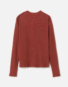 Henley Thermal Long Sleeve - Brick sold by Re/Done