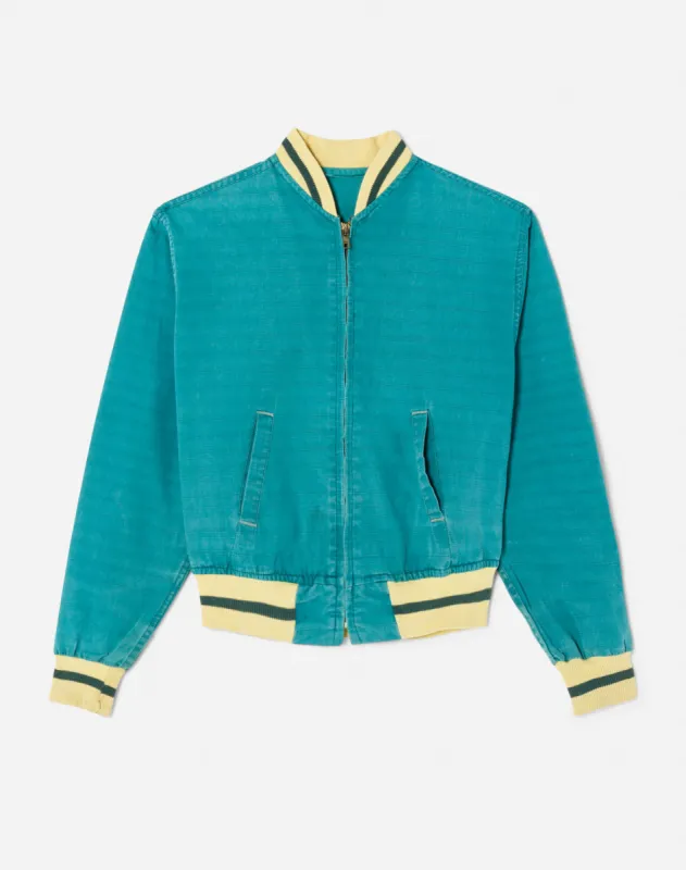60s Striped Baseball Jacket - #18 made by Re/Done