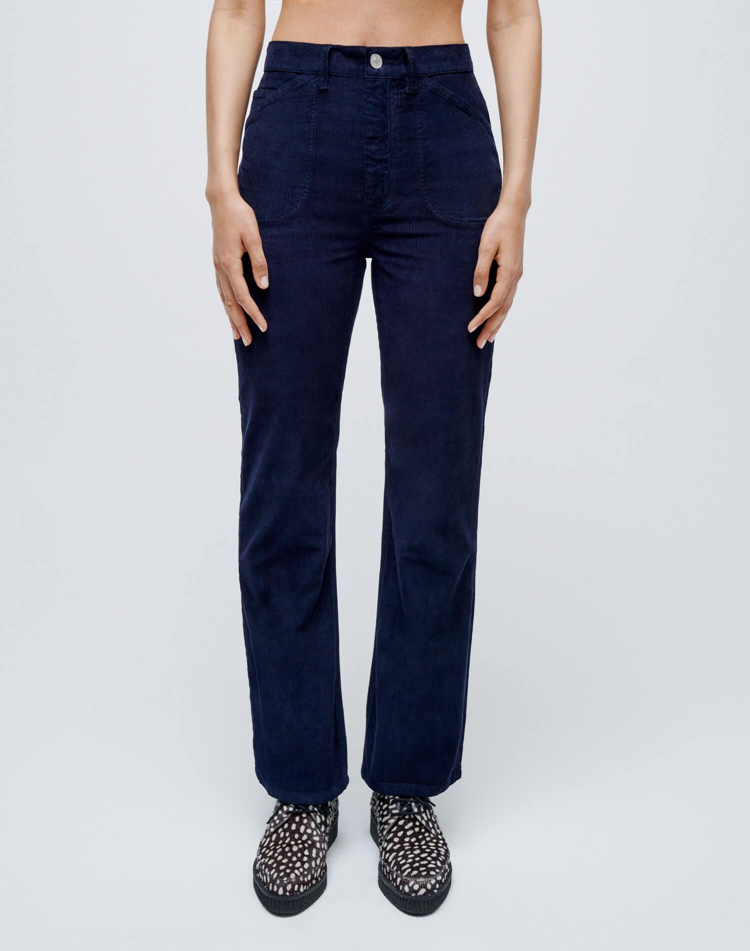 70s Corduroy Pocket Loose Flare - Navy sold by Re/Done product image thumbnail 3