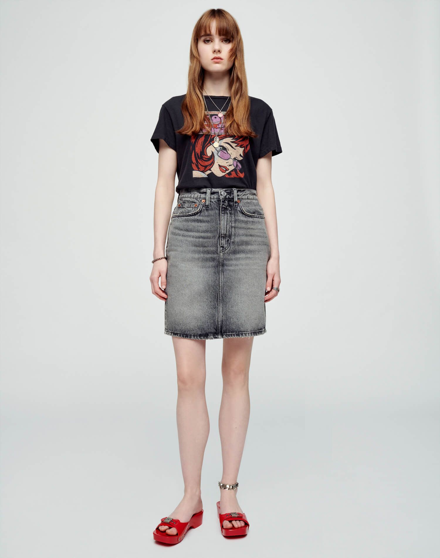 Classic "Romance" Tee - Washed Black sold by Re/Done product image thumbnail 2