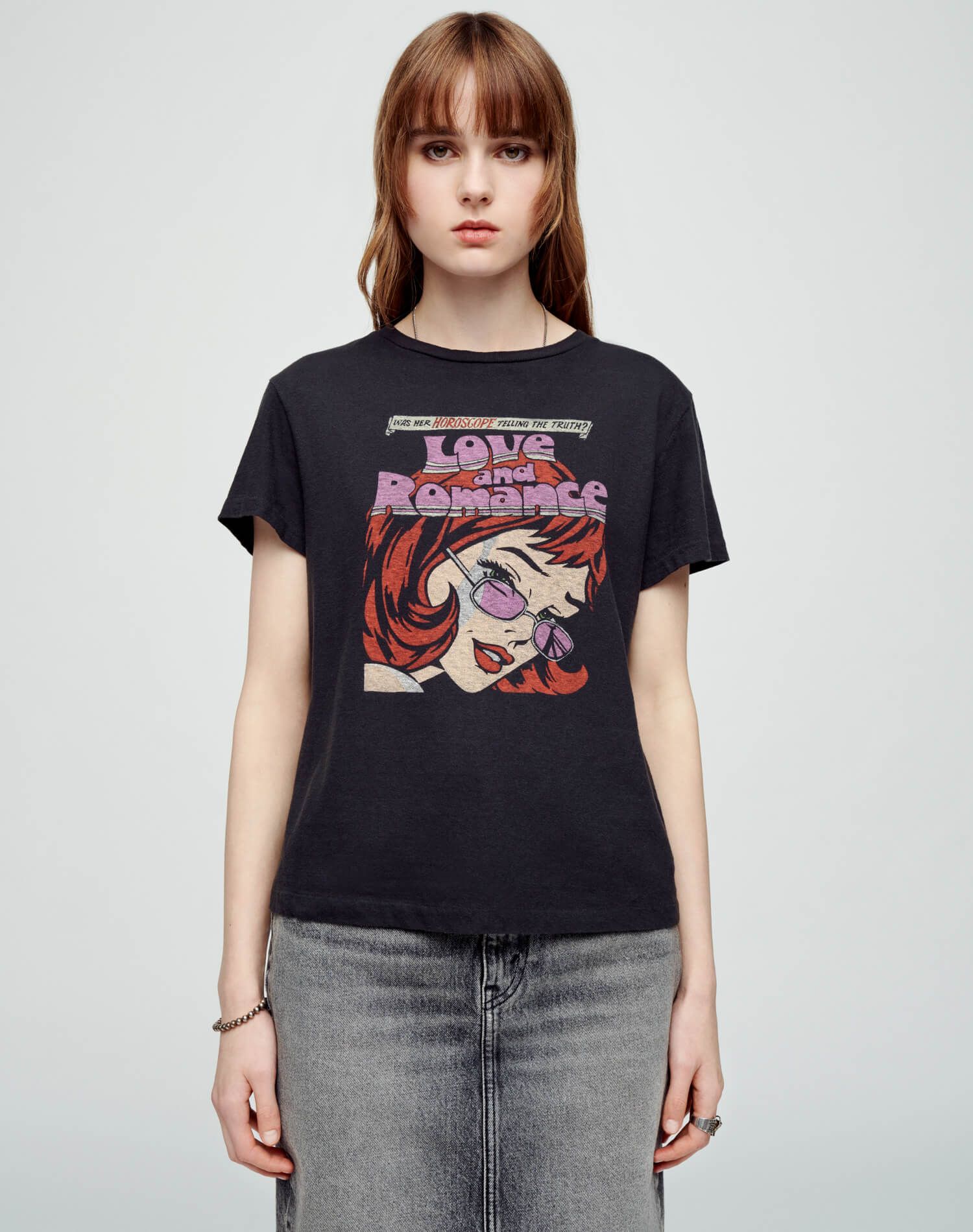 Classic "Romance" Tee - Washed Black sold by Re/Done