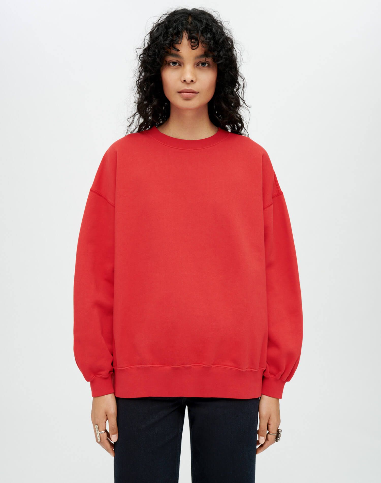Hanes Oversized Crewneck Sweatshirt - Cherry sold by Re/Done