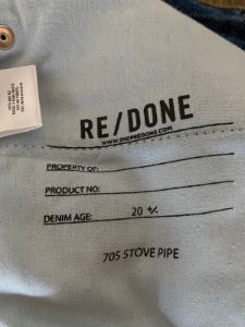 High Rise Stove Pipe - Worn Rich Indigo sold by Re/Done