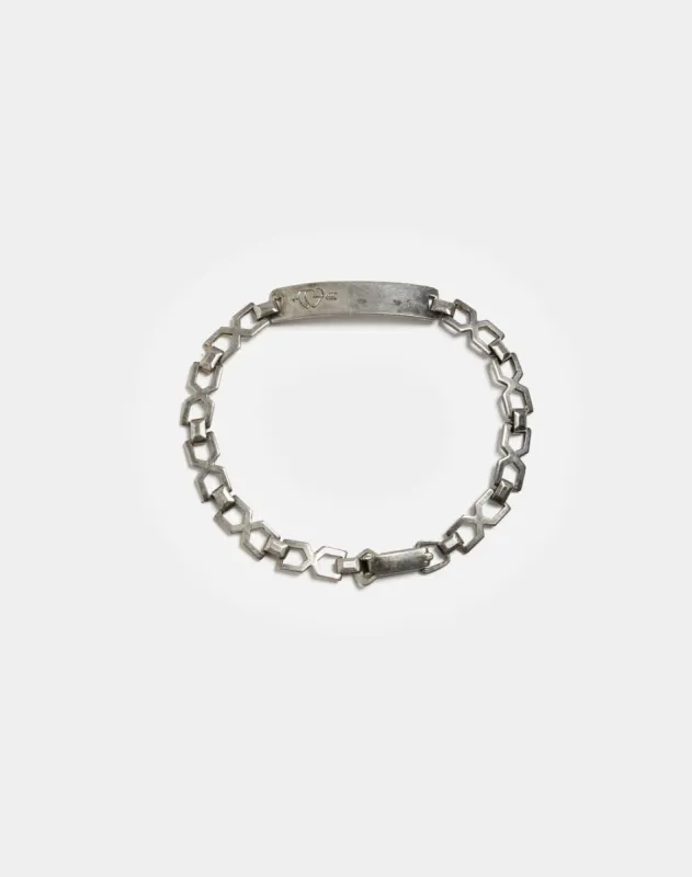 70s Sterling Heart Engravable ID Bracelet sold by Re/Done