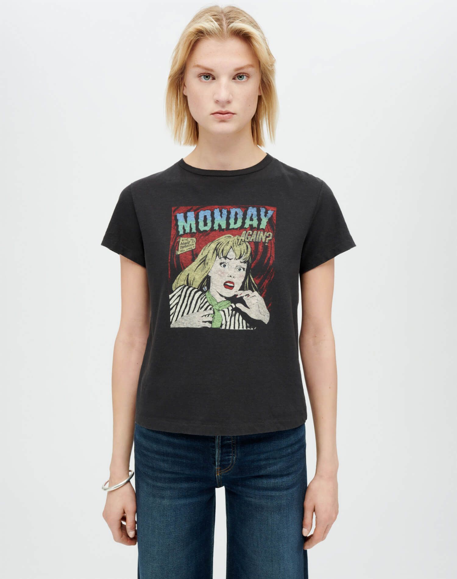 Classic Tee "Monday Again" - Washed Black sold by Re/Done product image thumbnail 2