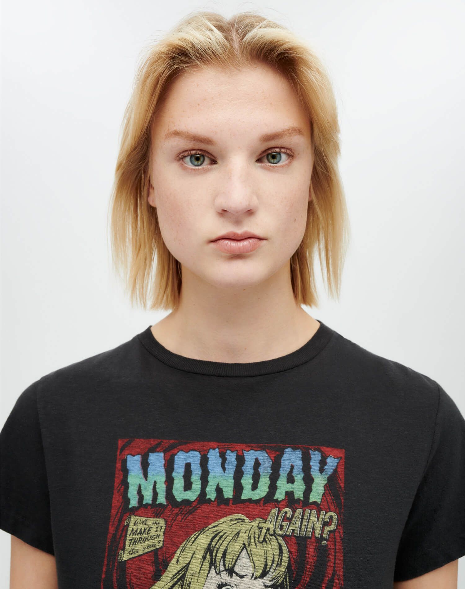 Classic Tee "Monday Again" - Washed Black sold by Re/Done product image thumbnail 3