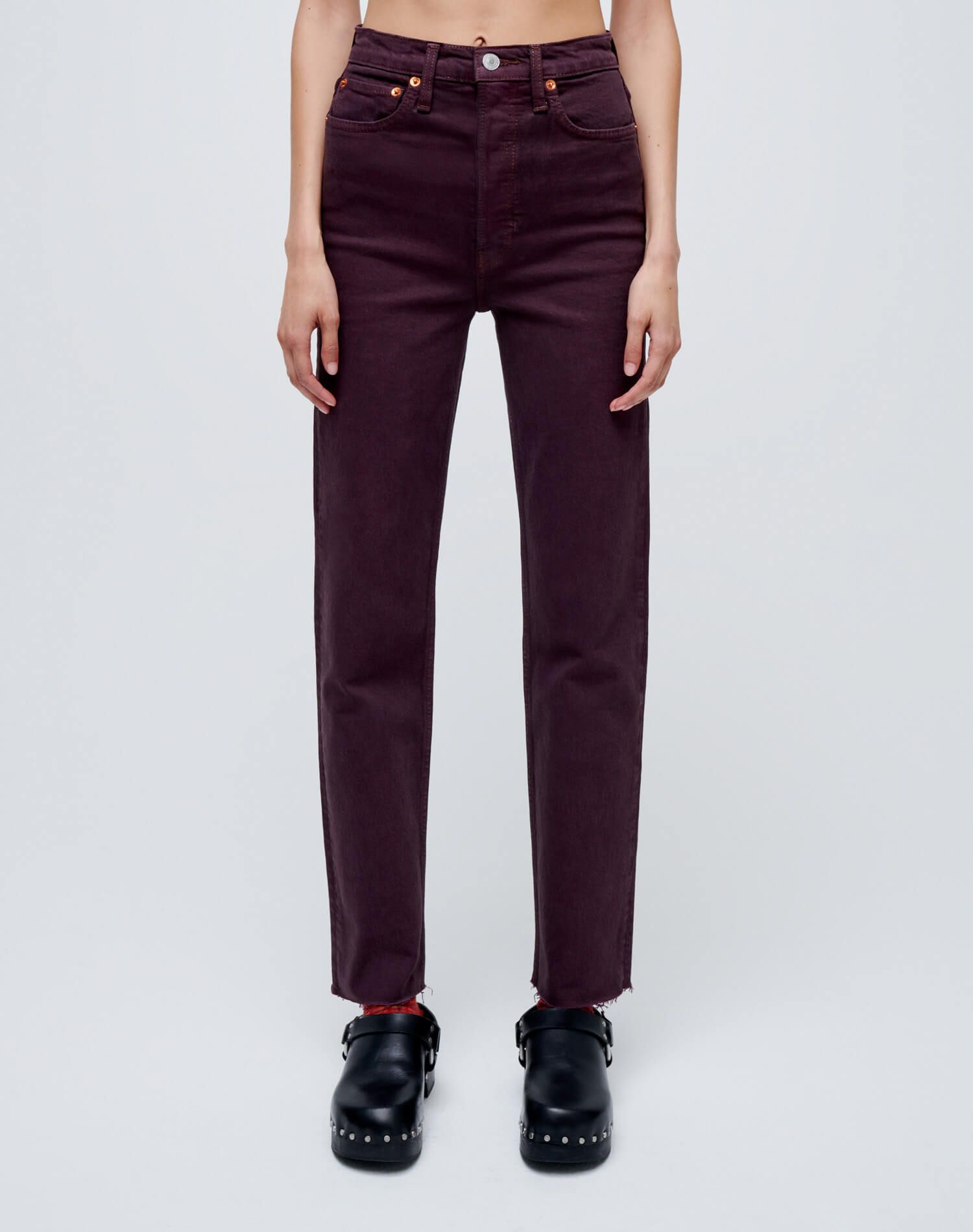 Comfort Stretch Ultra High Rise Stove Pipe - Washed Plum sold by Re/Done product image thumbnail 4