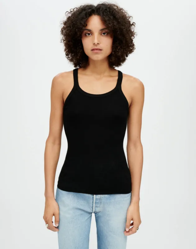 Hanes Ribbed Tank - Black sold by Re/Done