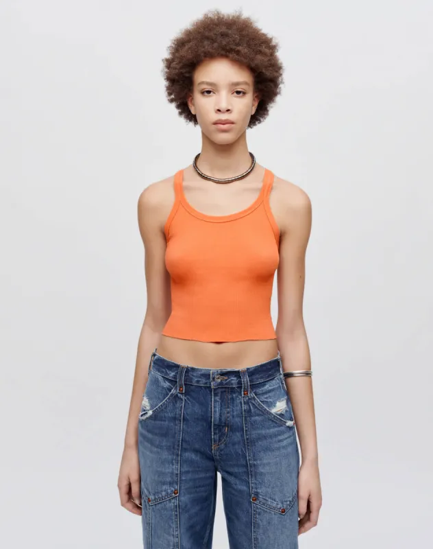 Hanes Cropped Ribbed Tank - Cantaloupe sold by Re/Done