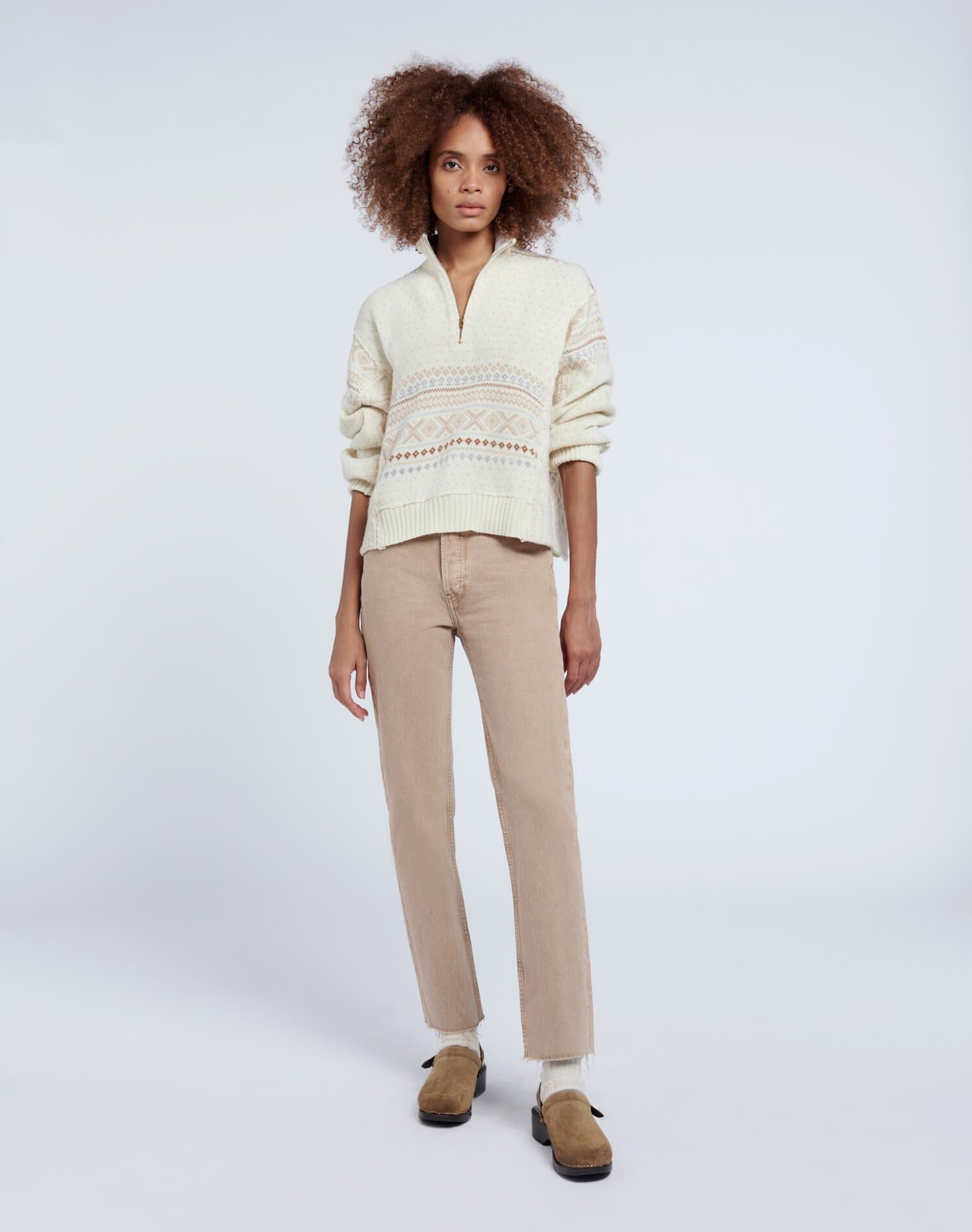 High Rise Stove Pipe - Washed Khaki sold by Re/Done product image thumbnail 4