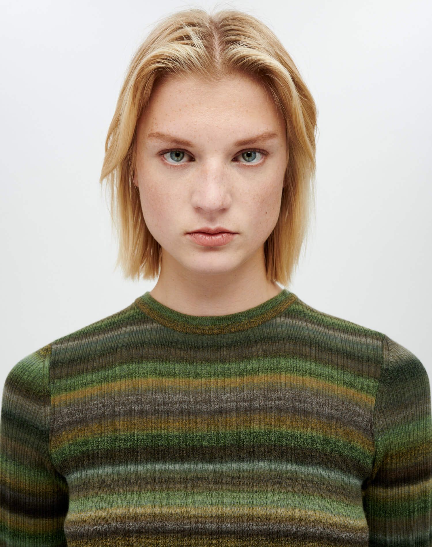 Long Sleeve Ribbed Crewneck - Green Space Dye sold by Re/Done product image thumbnail 3