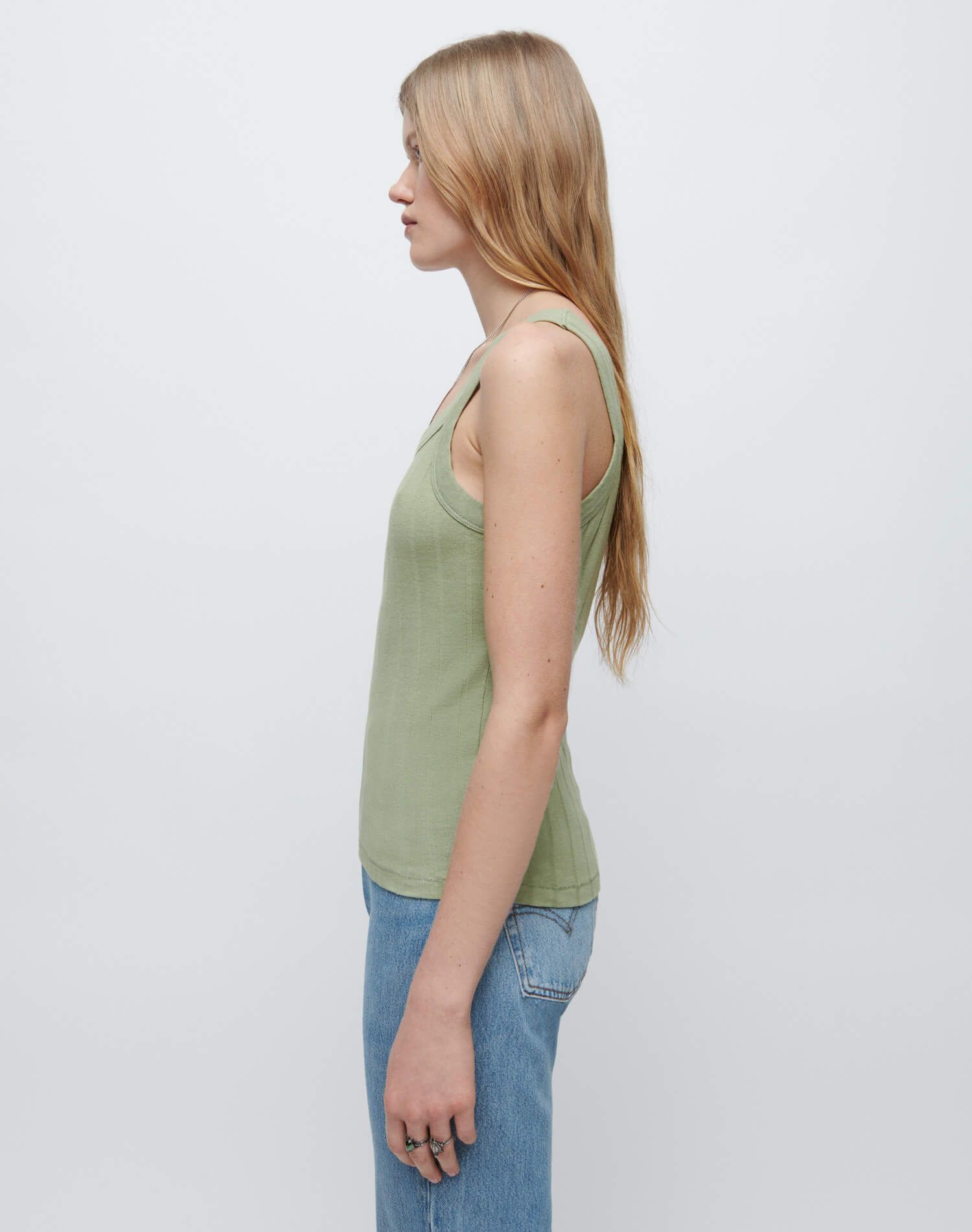 90s Variegated Rib Tank - Sage sold by Re/Done product image thumbnail 4