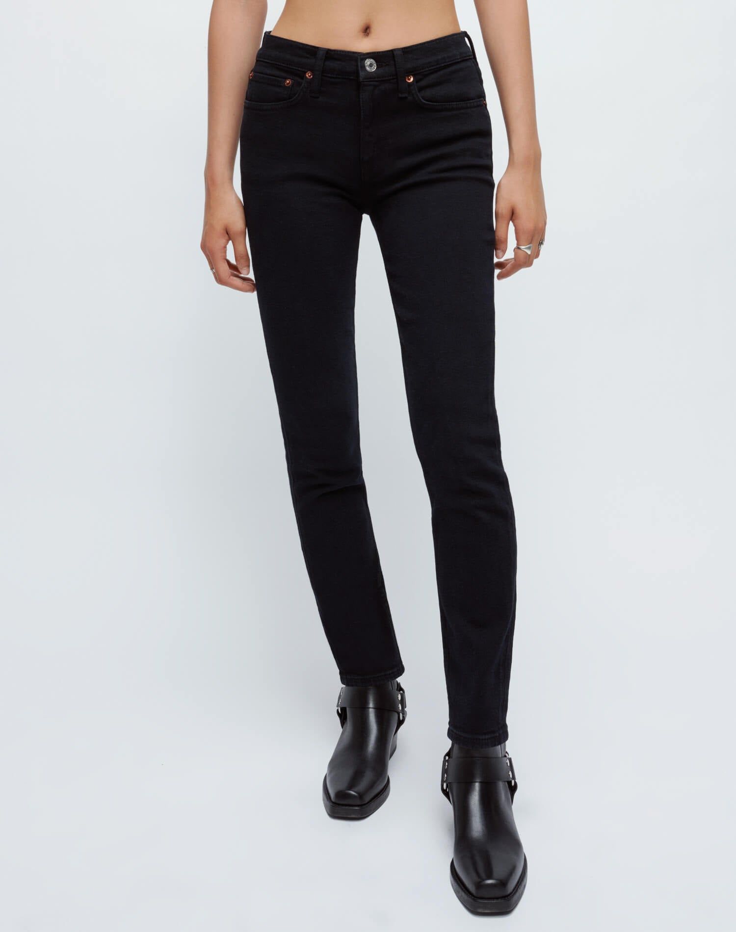 Extra Stretch Mid Rise Ankle Crop - Jet Blue Black sold by Re/Done product image thumbnail 5