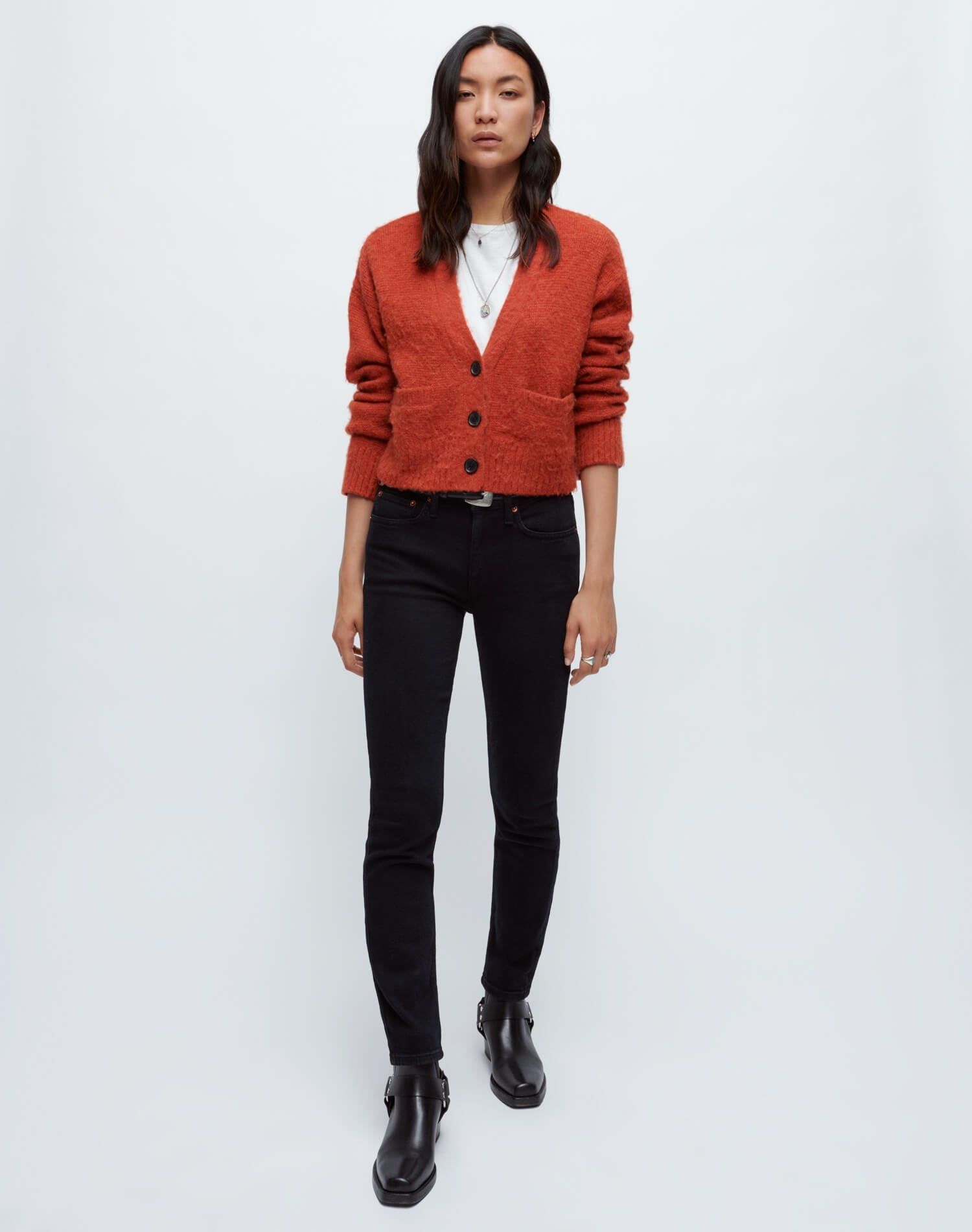 Extra Stretch Mid Rise Ankle Crop - Jet Blue Black sold by Re/Done product image thumbnail 6