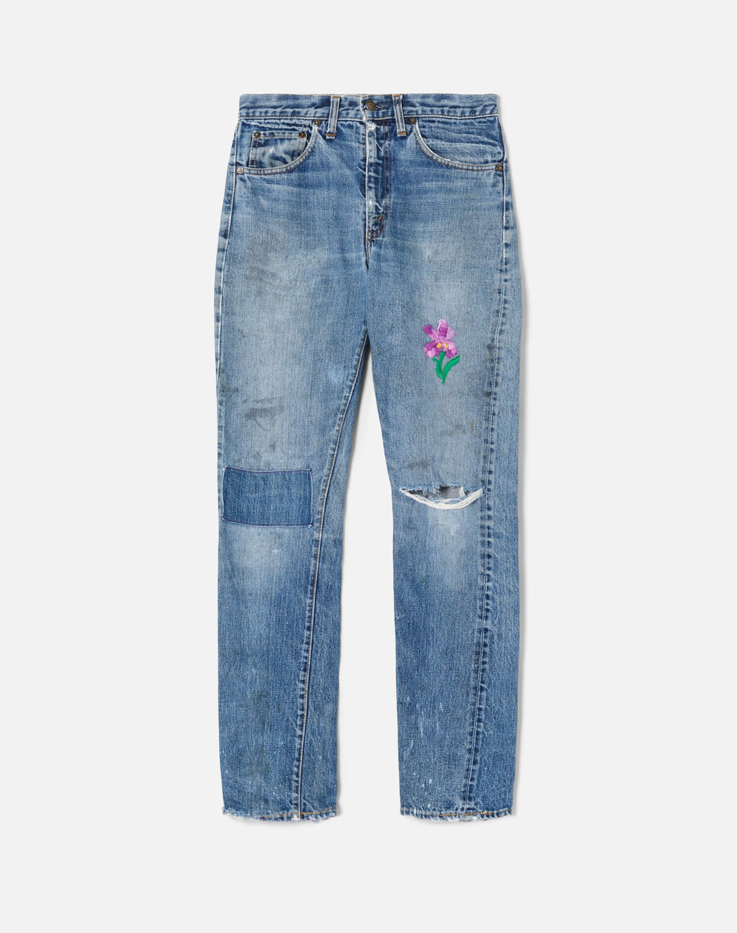 70s Levi's Patched Embroidered 505 Jeans -#12 sold by Re/Done