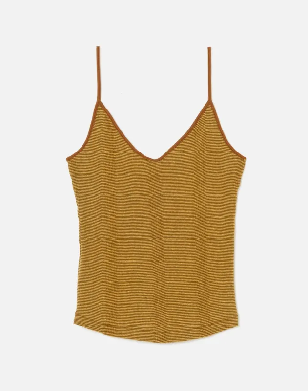 90s Spaghetti Strap Tank - Marigold Stripe sold by Re/Done