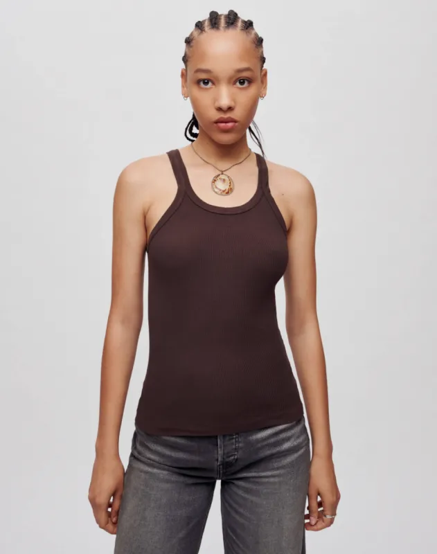 Hanes Ribbed Tank - Cocoa sold by Re/Done