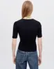 Hanes Pointelle Scoop Neck Tee - Black sold by Re/Done