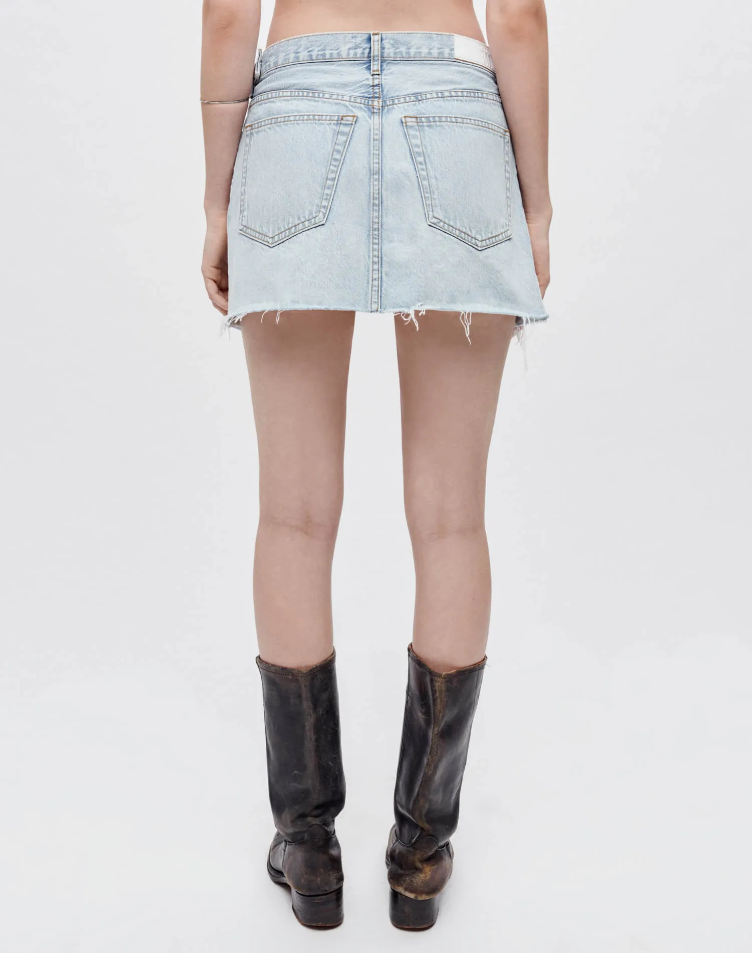 Mid Rise Wrap Skirt - Maliblue sold by Re/Done product image thumbnail 4