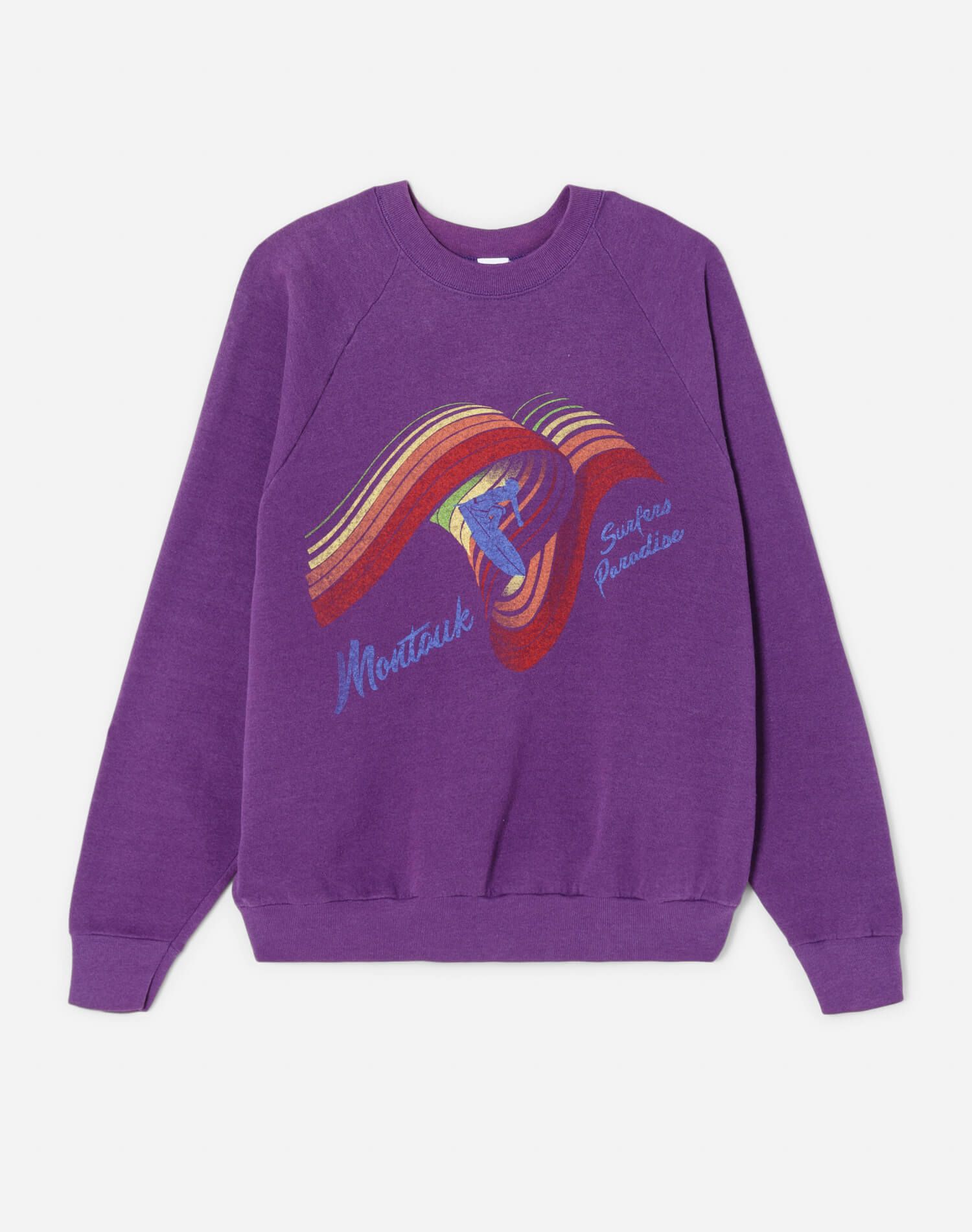Upcycled "Montauk" Sweatshirt - Purple sold by Re/Done