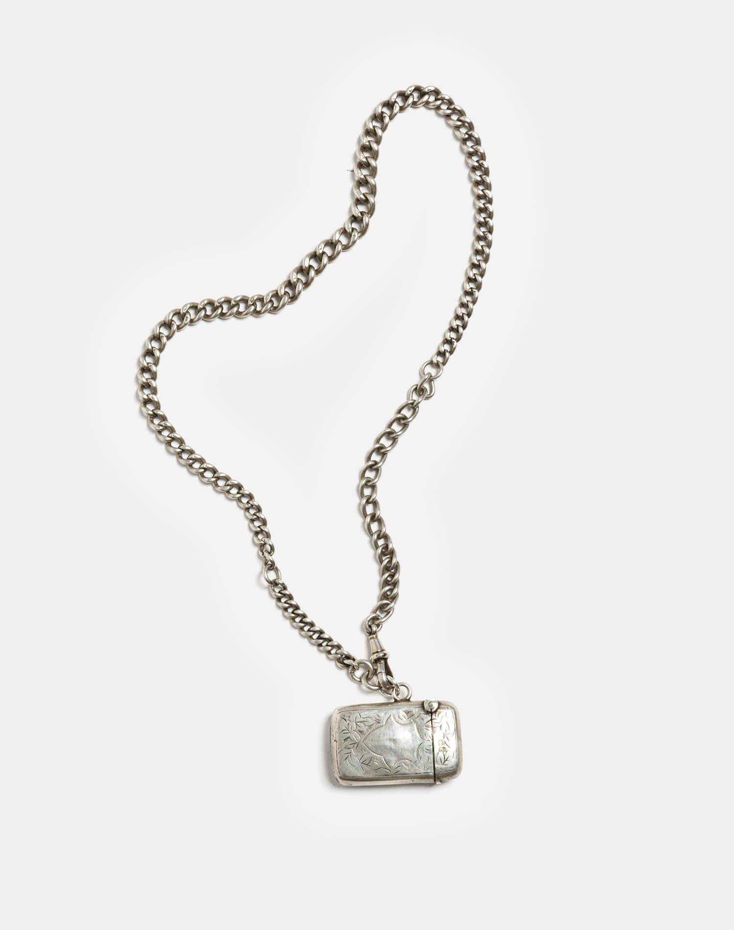 1900s Sterling Victorian Engraveable Match Safe Necklace sold by Re/Done product image thumbnail 4