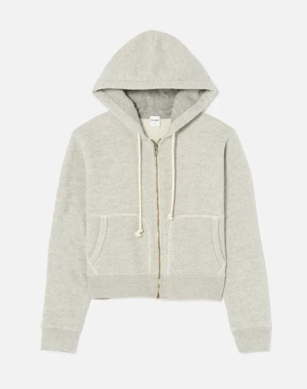 90s Zip Up Hoodie - Heather Grey made by Re/Done