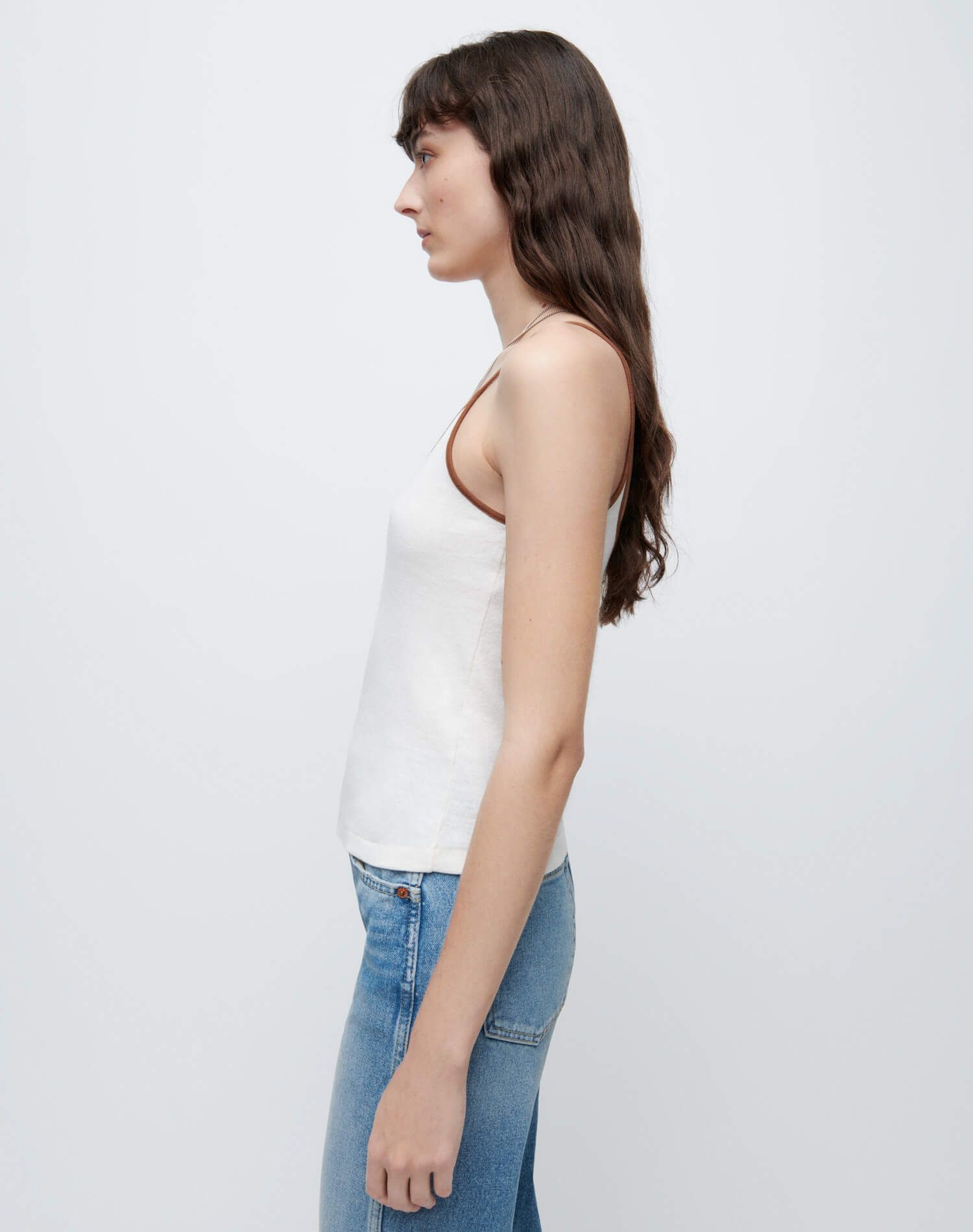 90s Spaghetti Strap Tank - Vintage Ivory With Sienna sold by Re/Done product image thumbnail 4