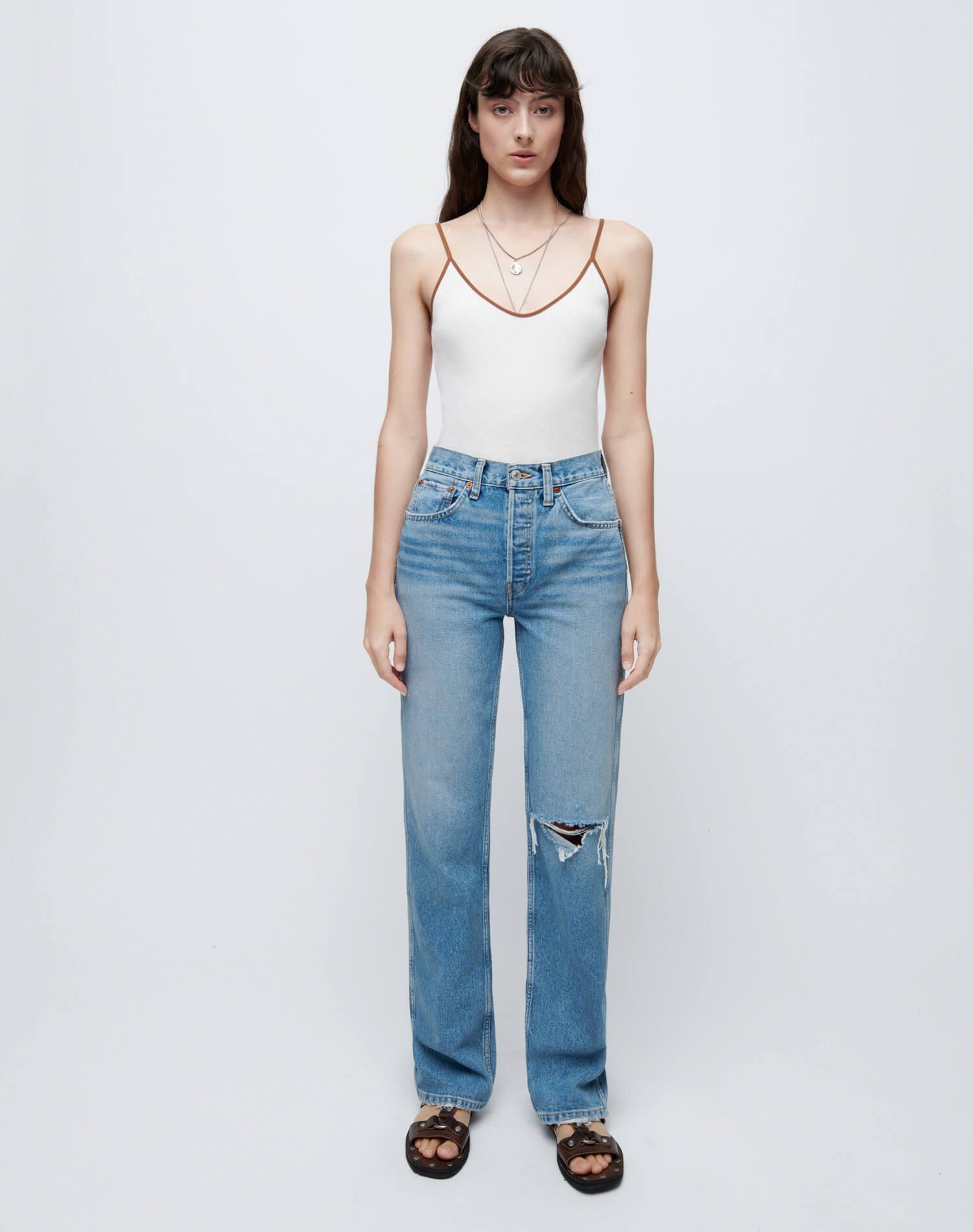 90s Spaghetti Strap Tank - Vintage Ivory With Sienna sold by Re/Done product image thumbnail 2