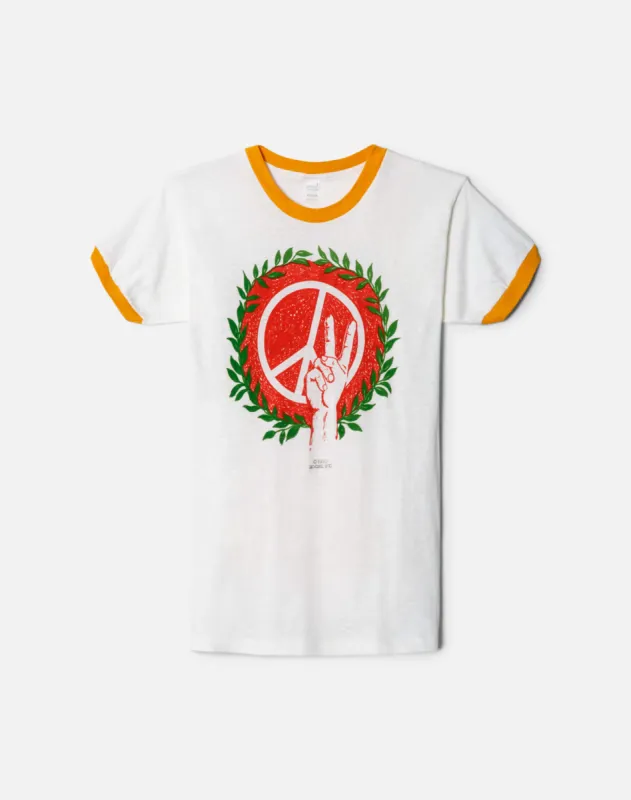 70s Peace Sign Ringer Tee -#41 sold by Re/Done