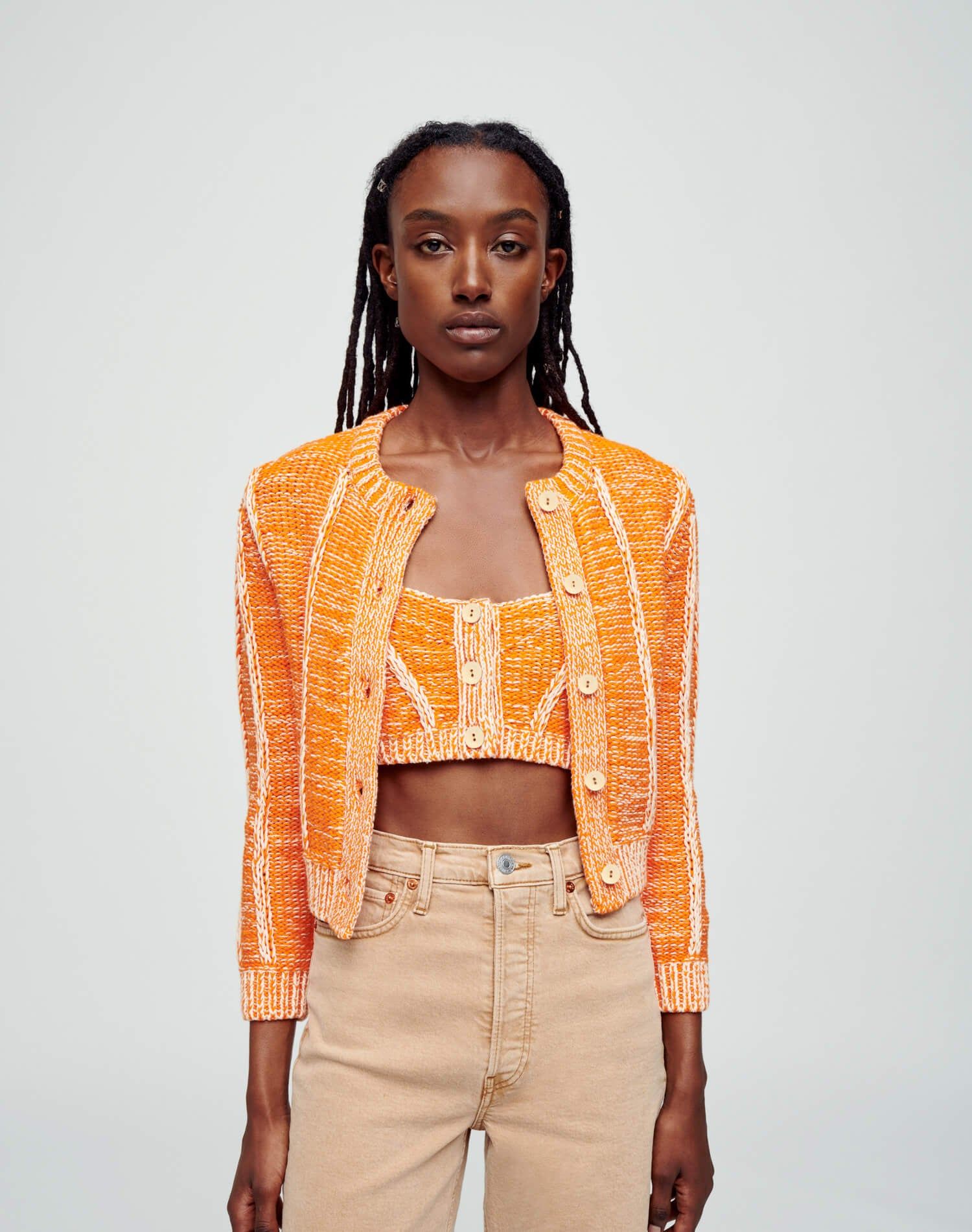 Baby Crewneck Cardigan - Orange Combo sold by Re/Done product image thumbnail 2