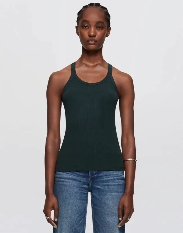 Hanes Ribbed Tank - Juniper sold by Re/Done