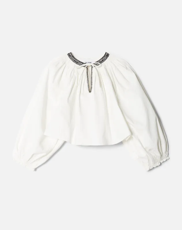 Victorian Cut Off Blouse - Vintage Ivory made by Re/Done