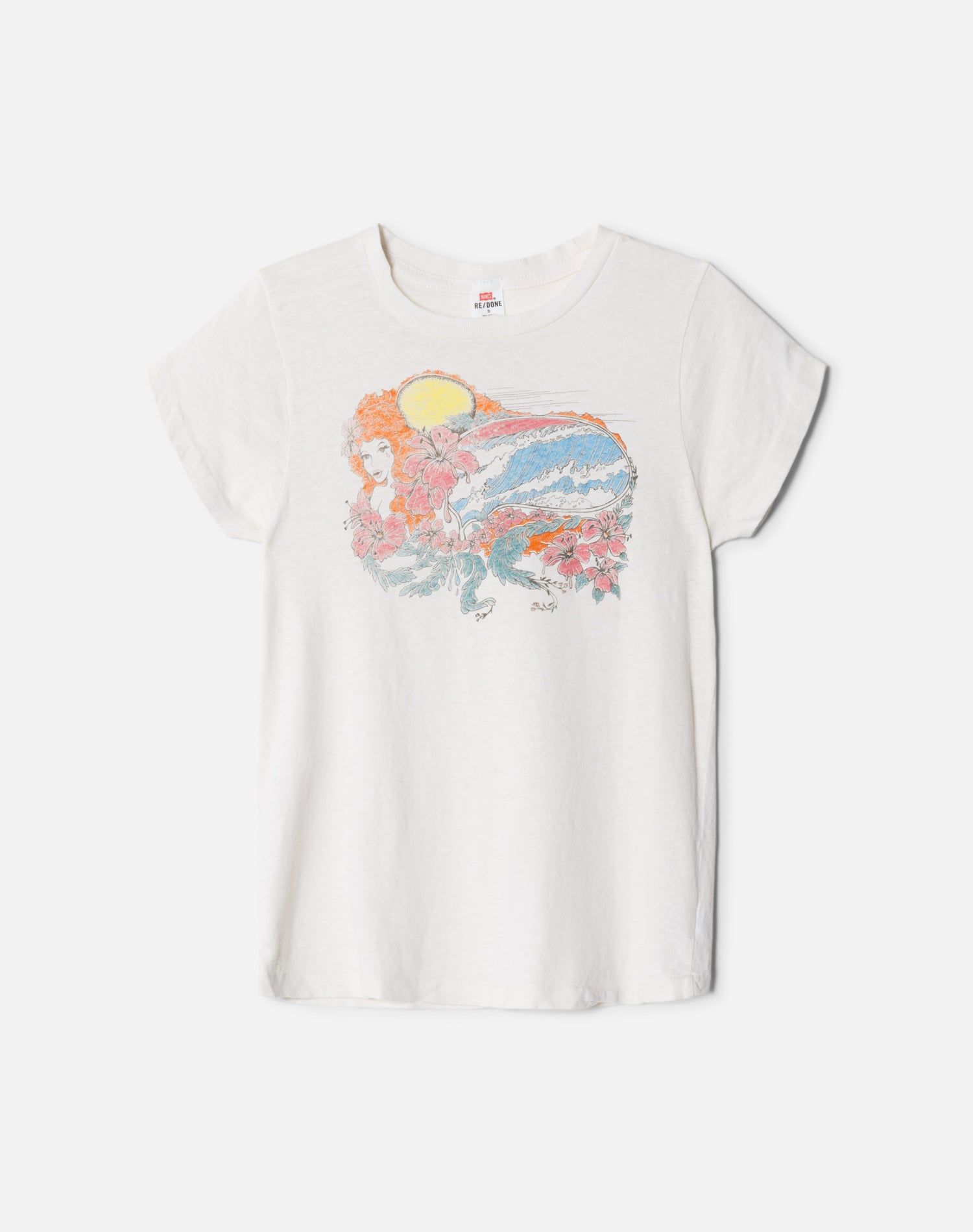 Slim "Psychedelic Surf" Tee - Vintage White sold by Re/Done